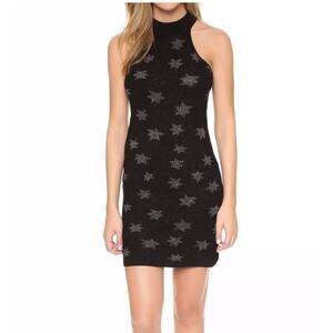 Rebecca Minkoff dress Med black sexy Galaxy star shimmer choker new $198
